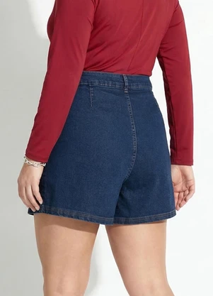 Marguerite - Shorts Saia Azul Escuro em Jeans - MARGUERITE