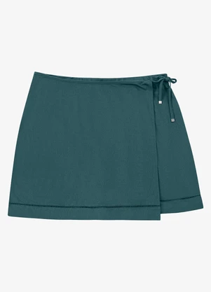 Secret Glam - Shorts Saia Feminino Viscose Verde - SECRET GLAM