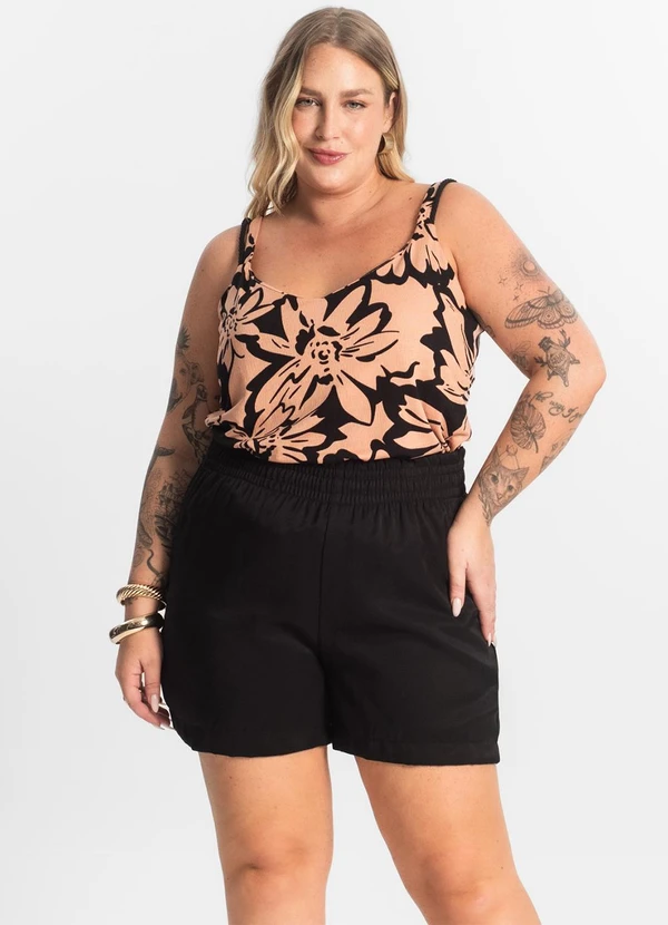 Secret Glam - Shorts Tecido Favo Plus Size Preto 3