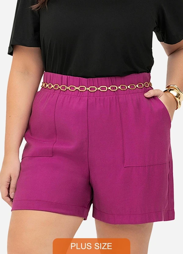 Secret Glam - Shorts Tecido Favo Plus Size Roxo