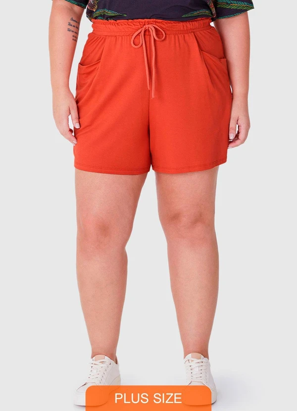 Malwee Plus - Shorts Terracota em Moletinho