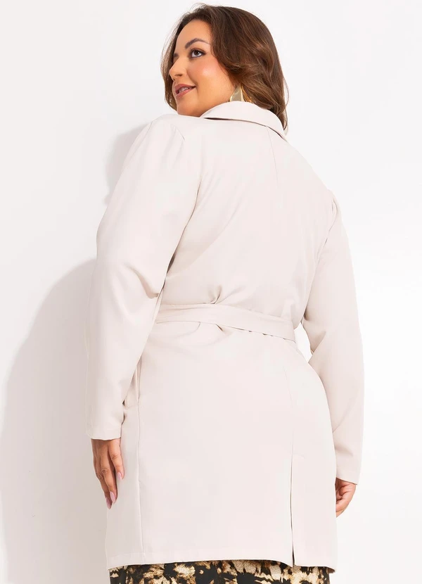 Marguerite - Casaco Bege Claro em Crepe Plano 5