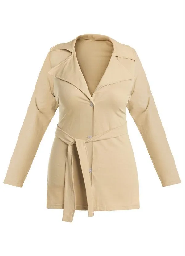 Marguerite - Casaco Bege com Botões e Cinto 12