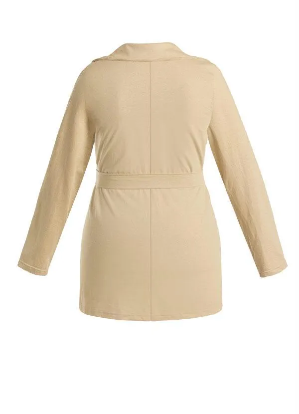 Marguerite - Casaco Bege com Botões e Cinto 13