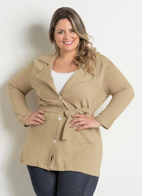 Marguerite - Casaco Bege com Botões e Cinto 2