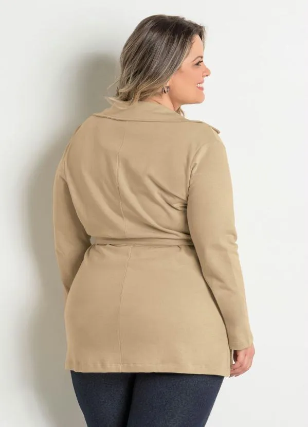 Marguerite - Casaco Bege com Botões e Cinto 4