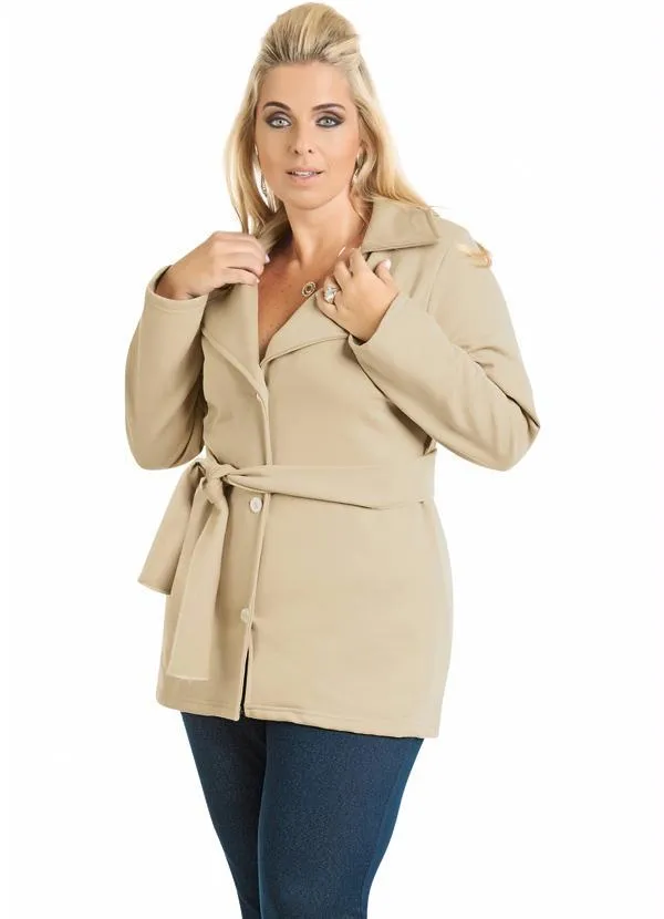 Marguerite - Casaco Bege com Botões e Cinto 5