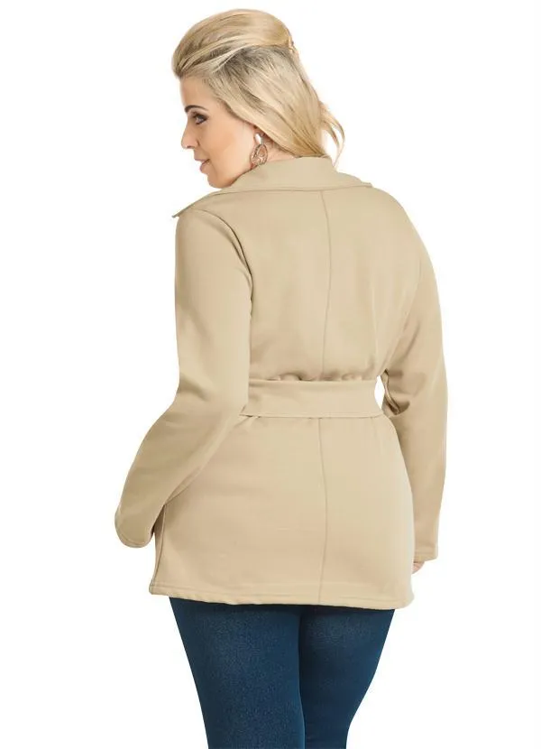 Marguerite - Casaco Bege com Botões e Cinto 6