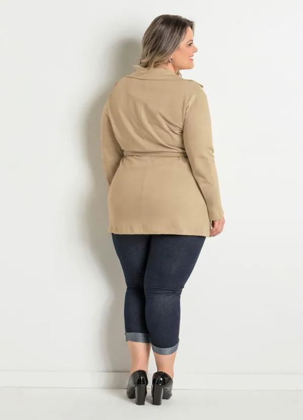 Marguerite - Casaco Bege com Botões e Cinto 7