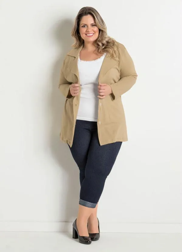 Marguerite - Casaco Bege com Botões e Cinto 8