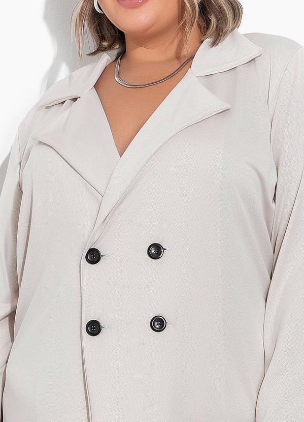Marguerite - Sobretudo Nude em Malha Crepe Plus Size 2