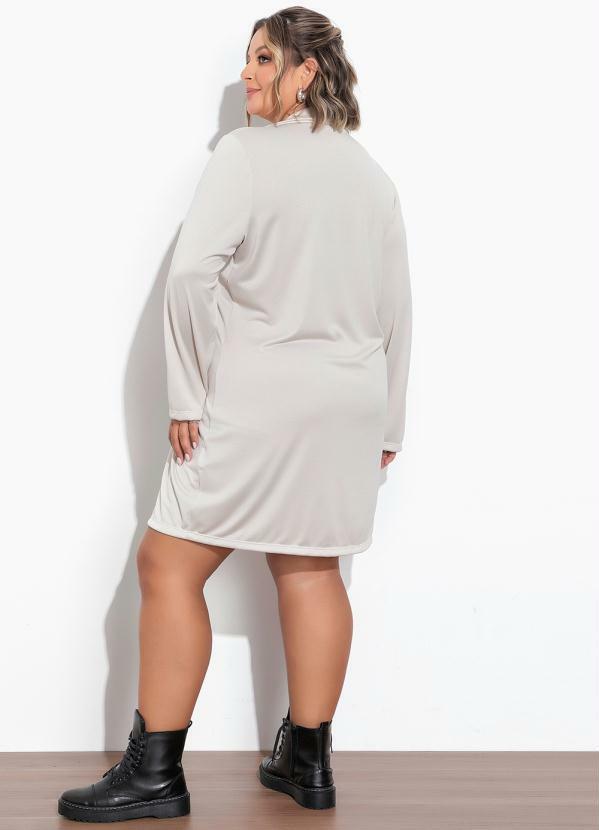 Marguerite - Sobretudo Nude em Malha Crepe Plus Size 5