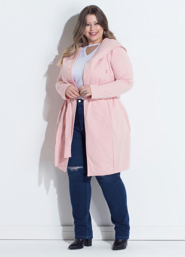 Quintess - Sobretudo Rosa com Capuz e Bolsos Quintess 10