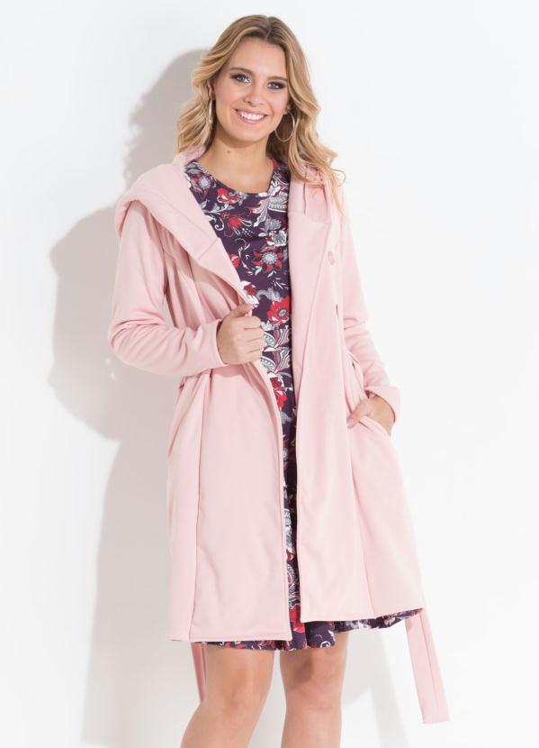Quintess - Sobretudo Rosa com Capuz e Bolsos Quintess 2