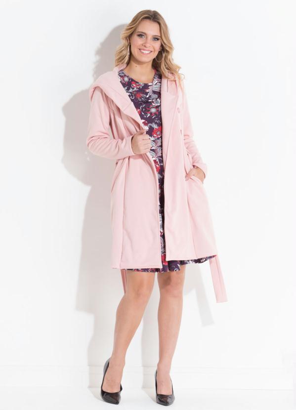 Quintess - Sobretudo Rosa com Capuz e Bolsos Quintess 5