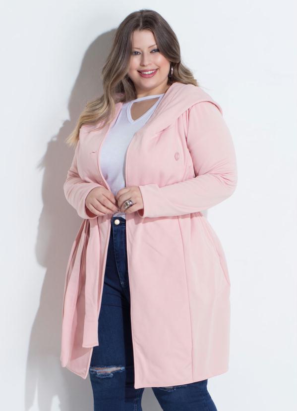 Quintess - Sobretudo Rosa com Capuz e Bolsos Quintess 8