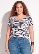 Blusa Animal Print Plus Size Marguerite