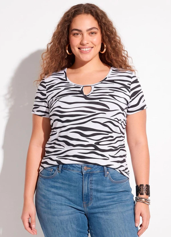 Marguerite - Blusa Animal Print Plus Size Marguerite