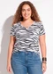 Marguerite - Blusa  Póa Preta Plus Size Marguerite - variação: Animal Print