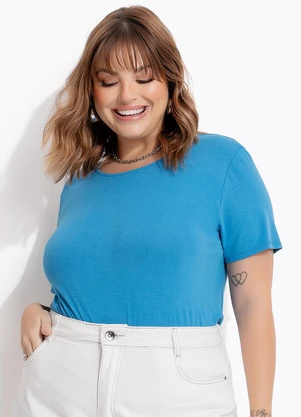 Marguerite - Blusa Azul em Malha de Viscose - MARGUERITE