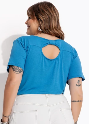 Marguerite - Blusa Azul em Malha de Viscose - MARGUERITE