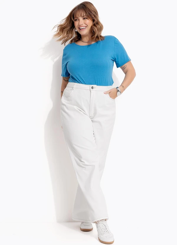 Marguerite - Blusa Azul em Malha de Viscose 5