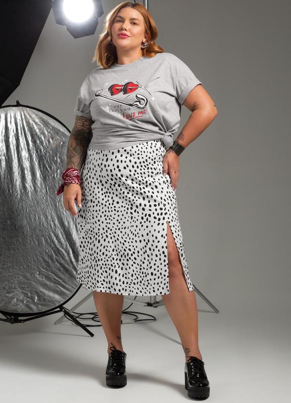 Cativa - Blusa em Malha Comfort Estampada Cinza 2