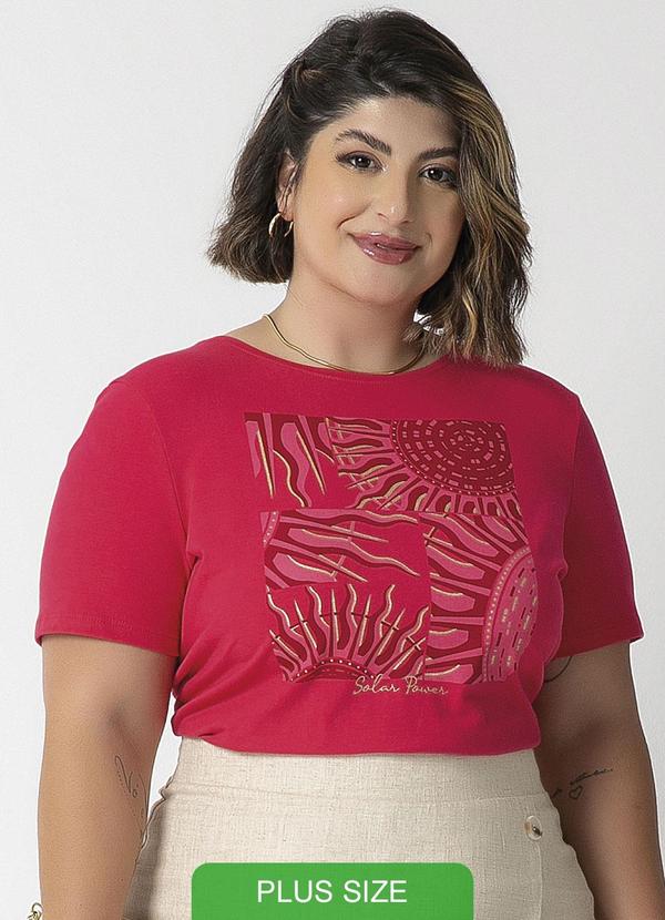 Habana - Blusa Feminina Estampada em Cotton Rosa
