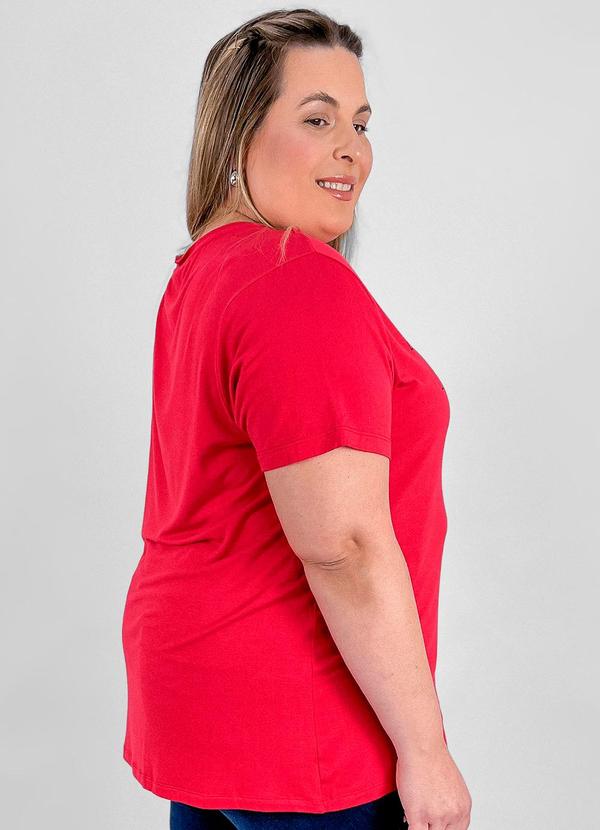 Miss Masy Plus - Blusa Feminina Flora Vermelho Cereja 2