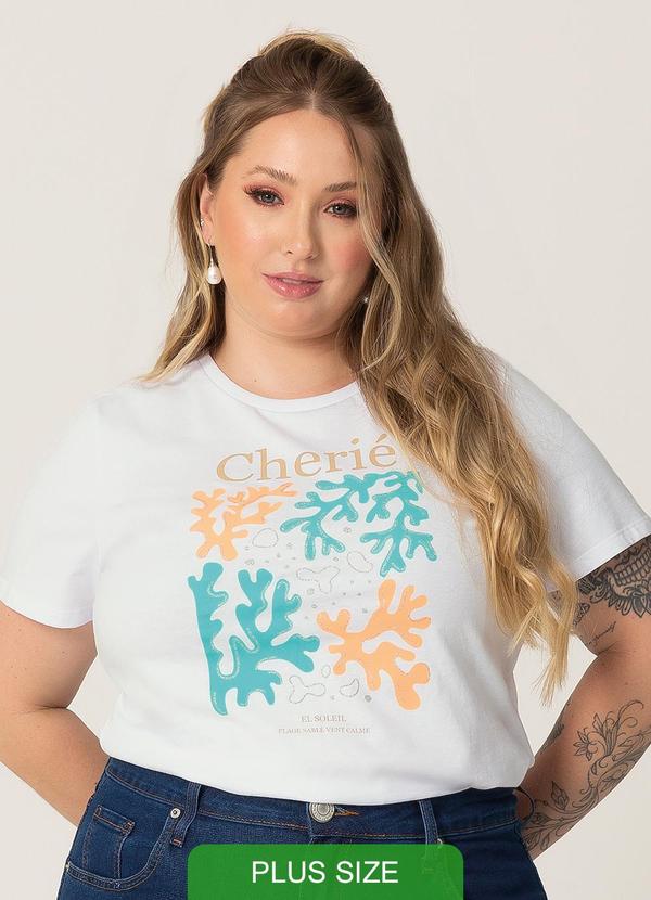 Habana - Blusa Feminina Plus Size Cherrié Branco 1
