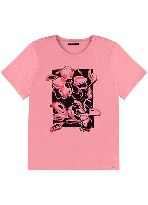 Rezzato - Blusa Flowers Adulto Plus Size Feminino Rosa