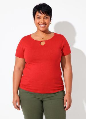 Blusa (Laranja) Plus Size Marguerite