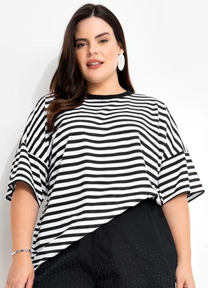 Marguerite - Blusa Listrada em Meia Malha Listrada - MARGUERITE