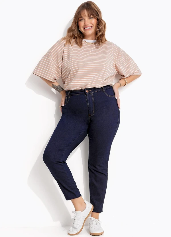 Marguerite - Blusa Listrado Bege em Meia Malha