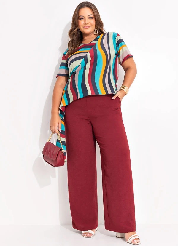 Marguerite - Blusa Listrado Irregular em Malha com Elastano 3