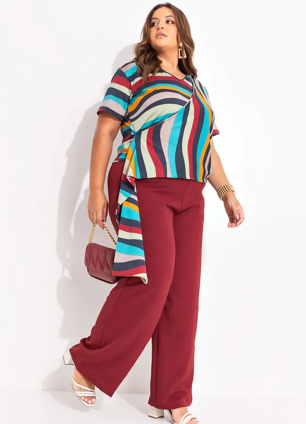 Marguerite - Blusa Listrado Irregular em Malha com Elastano 5