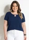 Marguerite - Blusa Laranja Plus Size Marguerite - variação: Marinho
