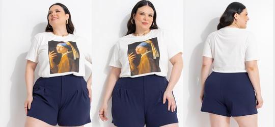 Blusa Off White em Algod�o Penteado