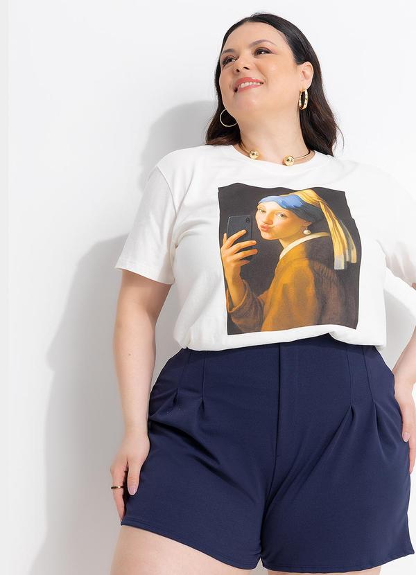 Blusa (Off White) em Algod�o Penteado