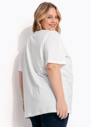 Marguerite - Blusa Off White em Malha de Algodão - MARGUERITE