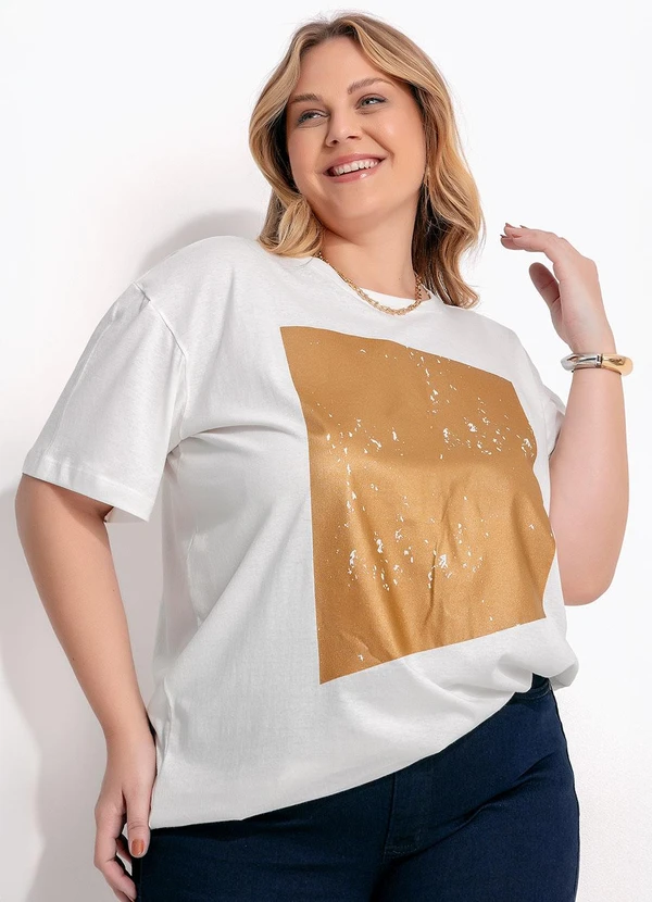 Marguerite - Blusa Off White em Malha de Algodão