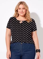 Blusa P�a Preta Plus Size Marguerite