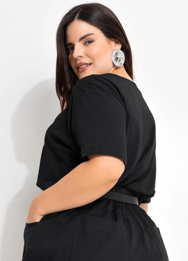 Marguerite - Blusa Preta em Malha de Algodão 2