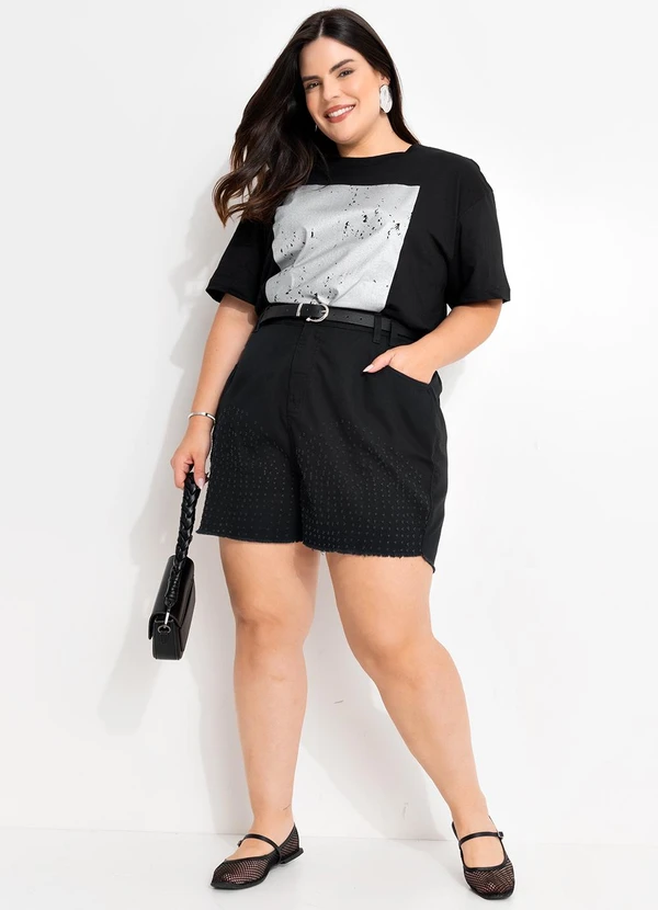 Marguerite - Blusa Preta em Malha de Algodão 3