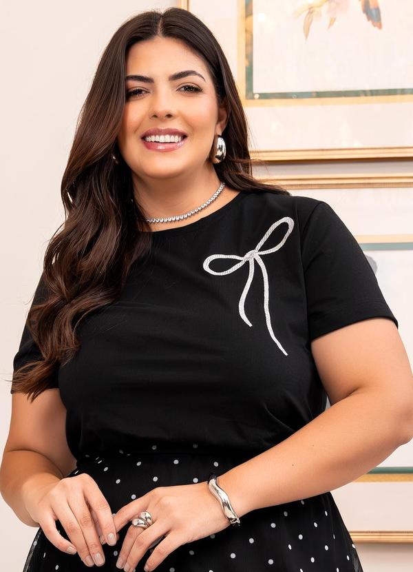 Blusa (Preta) em Malha de Algodo