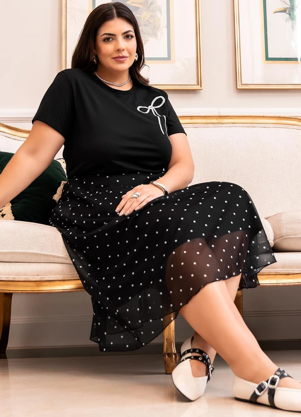 Marguerite - Blusa Preta em Malha de Algodão 5