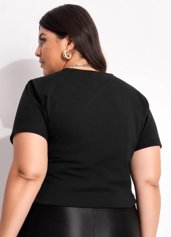 Marguerite - Blusa Preta em Malha de Algodão 7