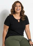 Blusa Preto Plus Size Marguerite