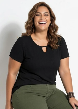 Blusa (Preto) Plus Size Marguerite - MARGUERITE