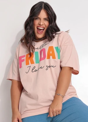 Fakini - T-Shirt em Malha Bege - FAKINI